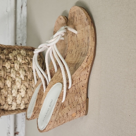 Gianni Bini White Cork Knot Sandals Size 11 - Picture 3 of 6